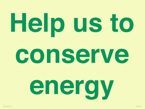 Help us to conserve energy 